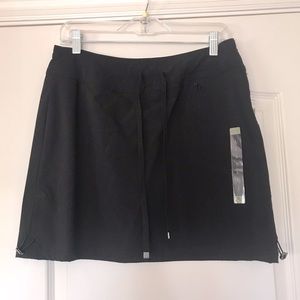 Green Tea Stretch Woven Skort Black Large